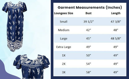Loungees Short Sleeve Royal Monotone Lounge House Dress Caftan - 3 Button Bib Yoke and Pockets