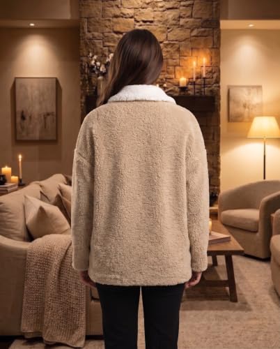 Loungees Sherpa Reversible Button Front Bed Jacket Lounge Jacket