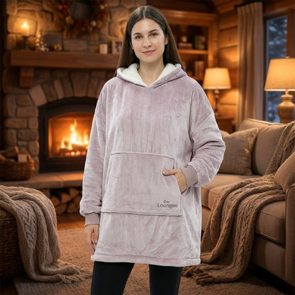 Loungees The Loungee Wearable Reversible Blanket Hoodie/Poncho for Women, Oversized Sherpa Hoodie Blanket with Hood & Reversible Kangaroo Pocket