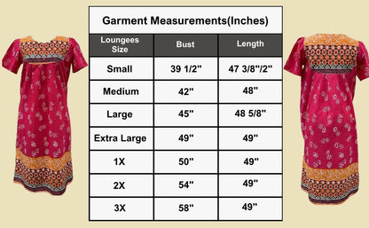 Women's Short Sleeve Red Lounger House Dress - 3 Button Bib Yoke and Pockets